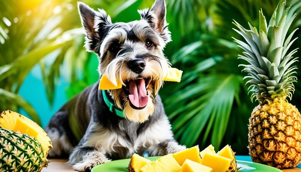 Canine enjoying pineapple benefits