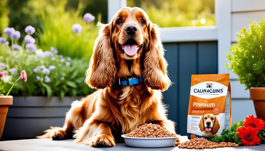 Cocker Spaniel with Premium Dog Food