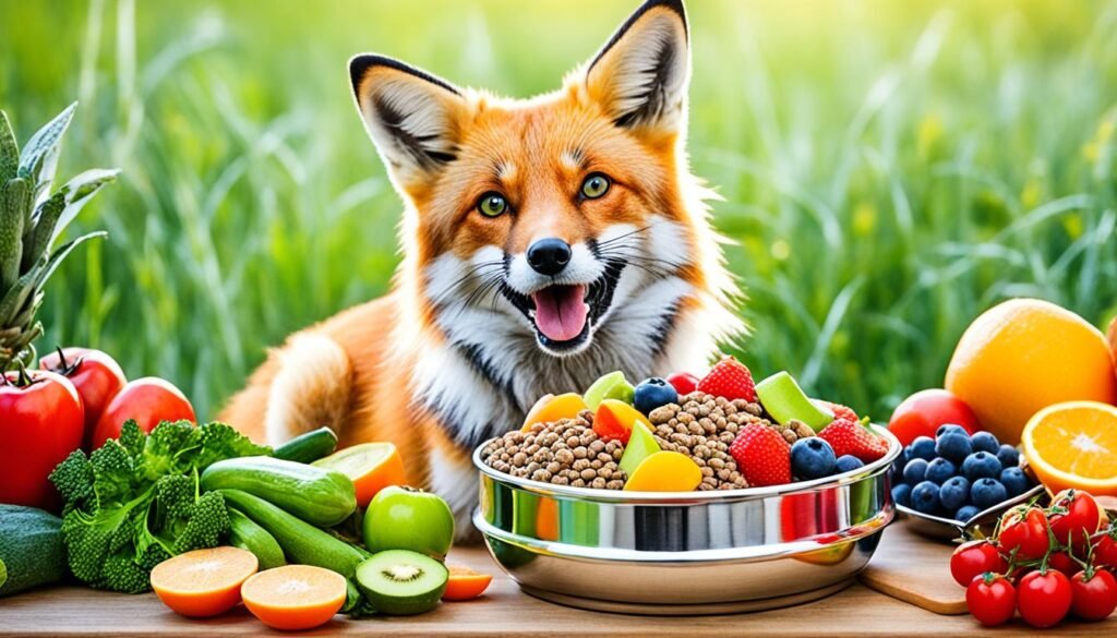 Nutritious meals for pet foxes