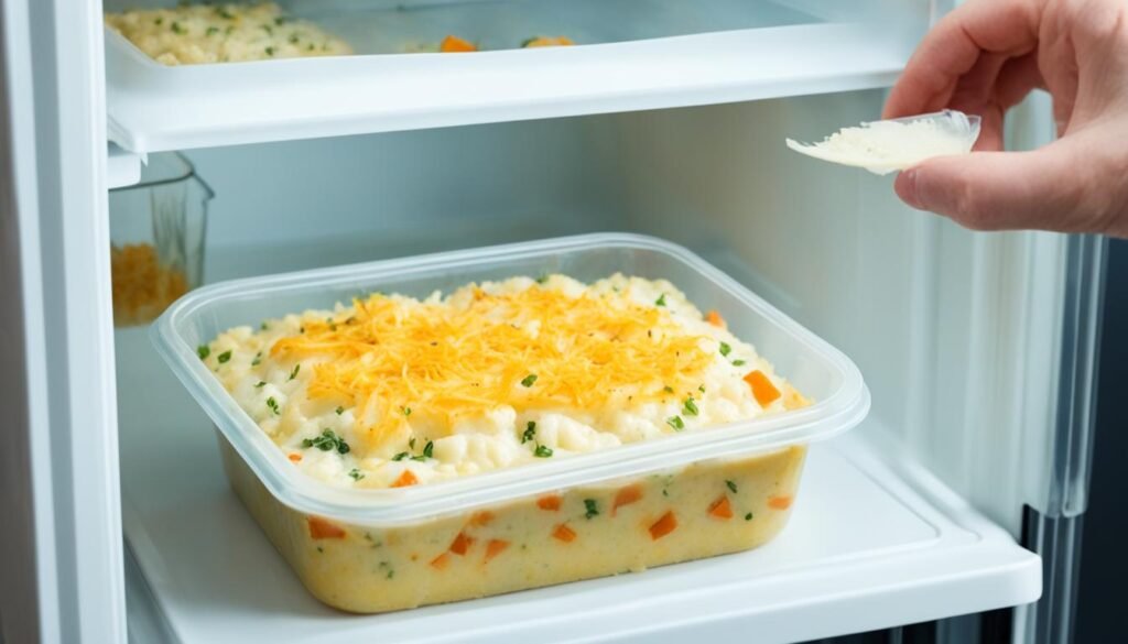 Safe handling and storage of fish pie for dogs