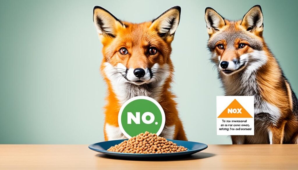 avoid human foods for foxes