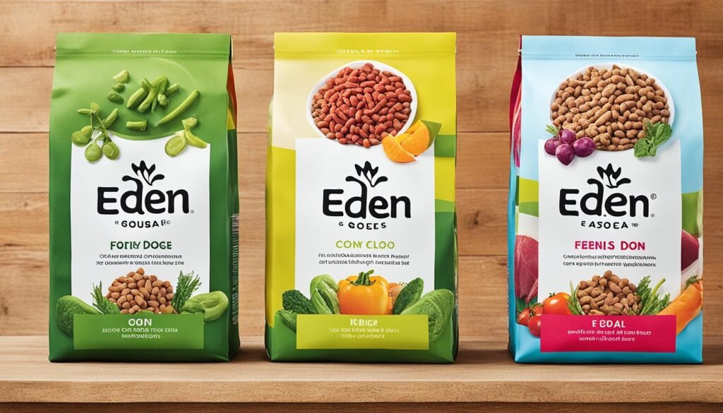 best eden dog food packaging and contents